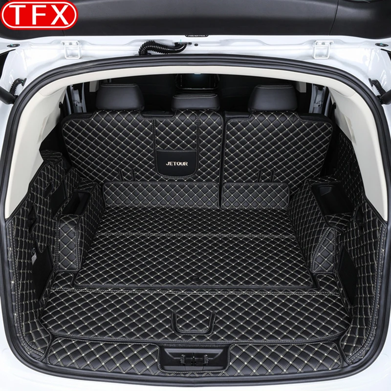 

For Chery Jetour X90 Plus 2023 2022 Car Styling Trunk Protection PU Leather Mat Catpet Interior Cover Part Auto Accessories