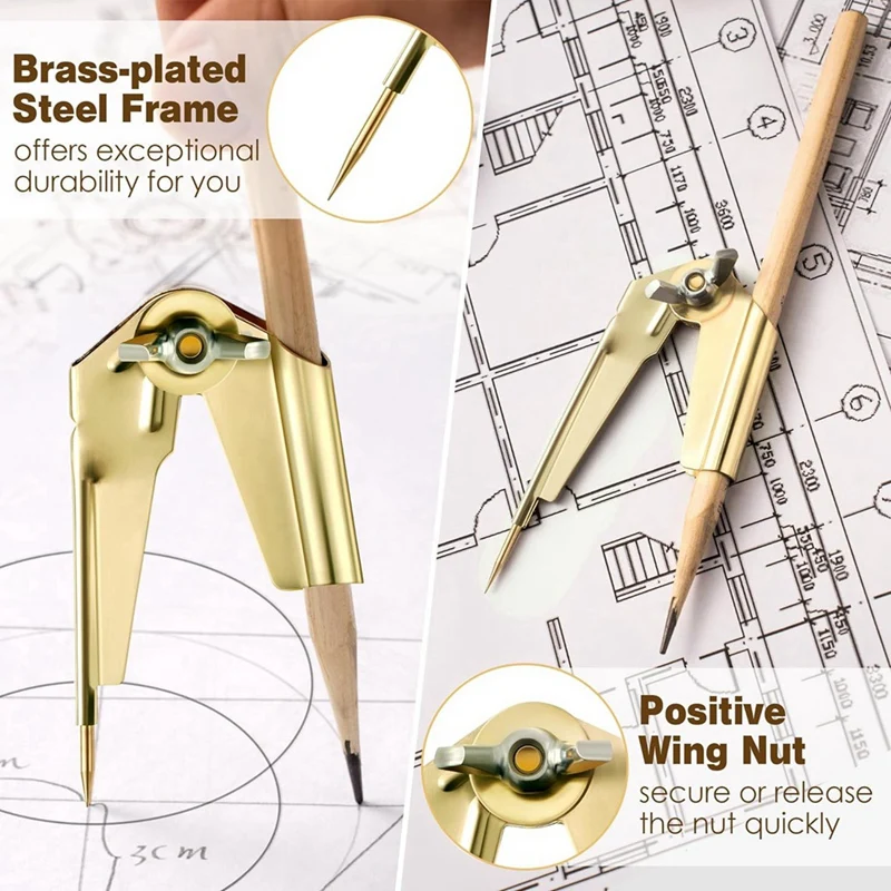 Pencil Compass And Scriber, Compass Scribe Tool, Woodworking Compass Scriber, Accurate Circle Compass Tool For Drawing