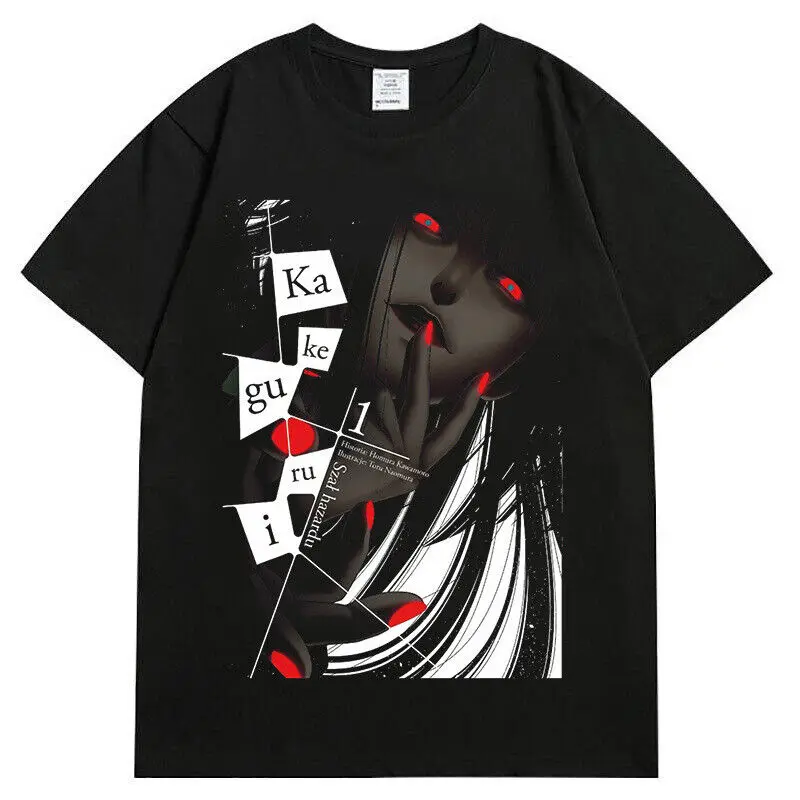 Anime KAKEGURUI Jabami Yumeko T-shirt Men/Teens Casual Graphic Cotton Tee