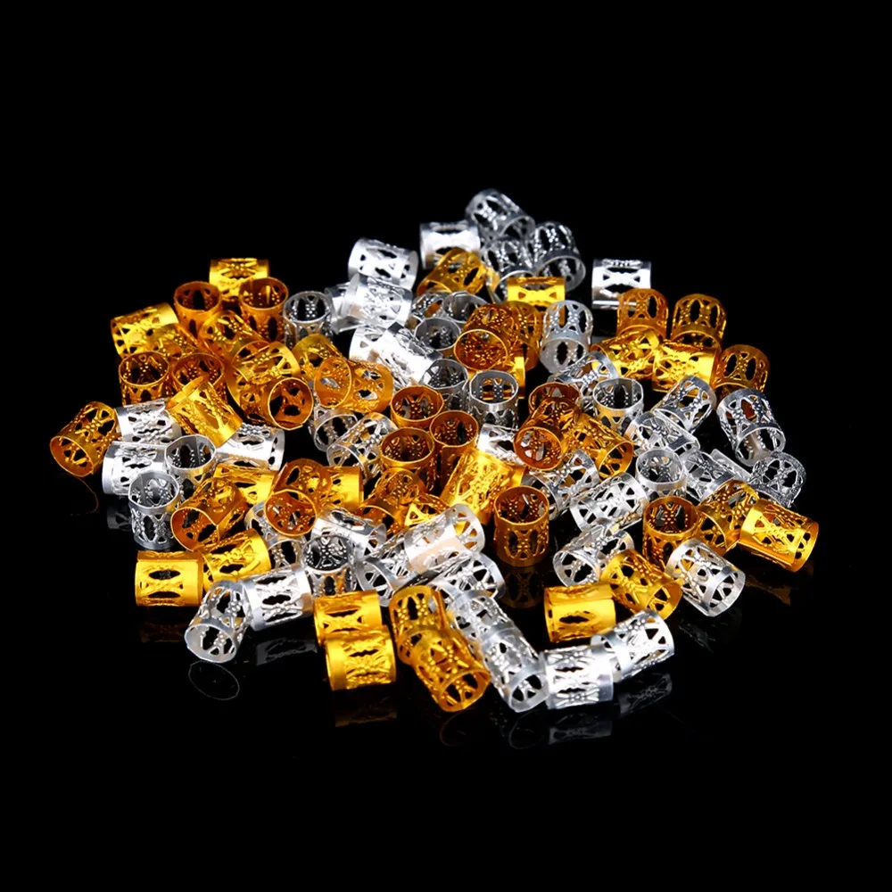 Gold And Silver Hair Braid Beads Durable Adjustable Cuffs Metal Hair Cuffs Fashion Lightweight Braiding Hair Accessories