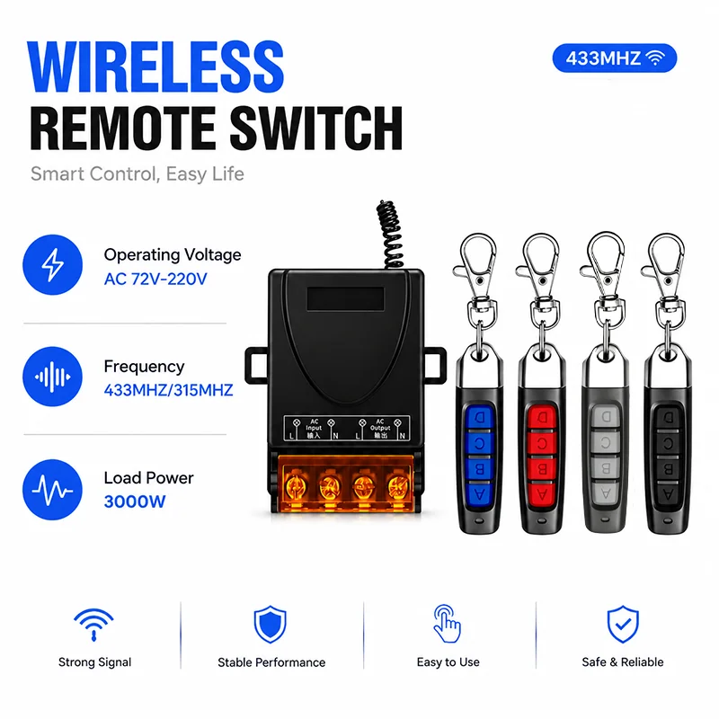 433MHz 4-Channel Remote Cloner for Garage & Gate - Universal Duplicator Key Fob