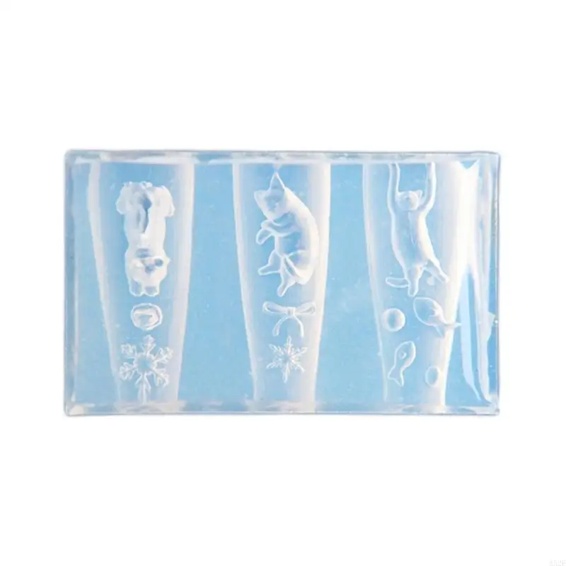 A52E Moule ongles en silicone polyvalent pour les conceptions charmantes chats accessoires flexibles pour toutes les