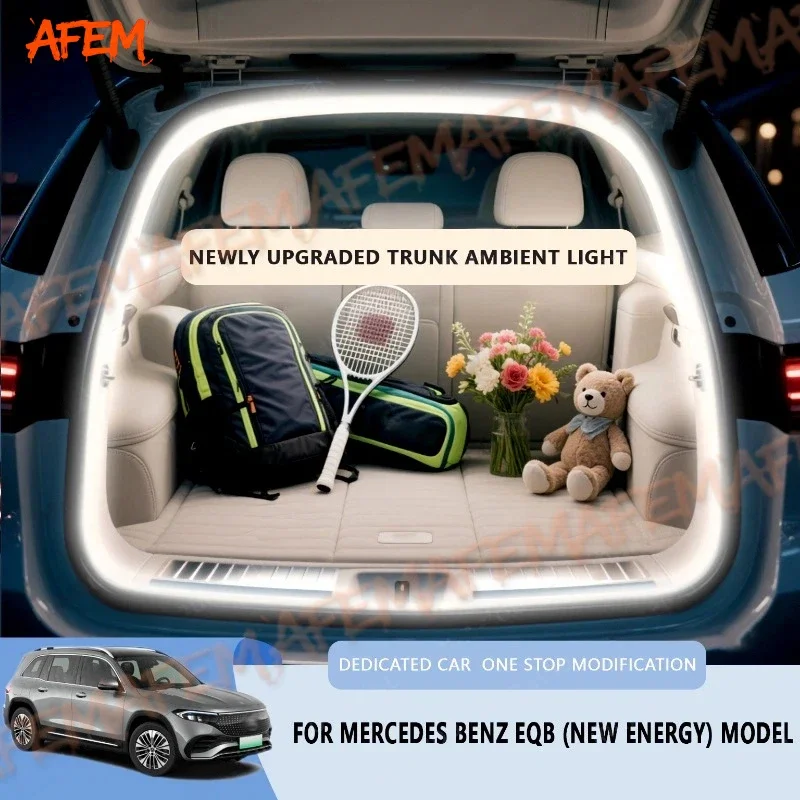 For Mercedes Benz new energy EQS SUV Trunk Light modification light Atmosphere lights White warm white Rear Trunk LED Light Bar