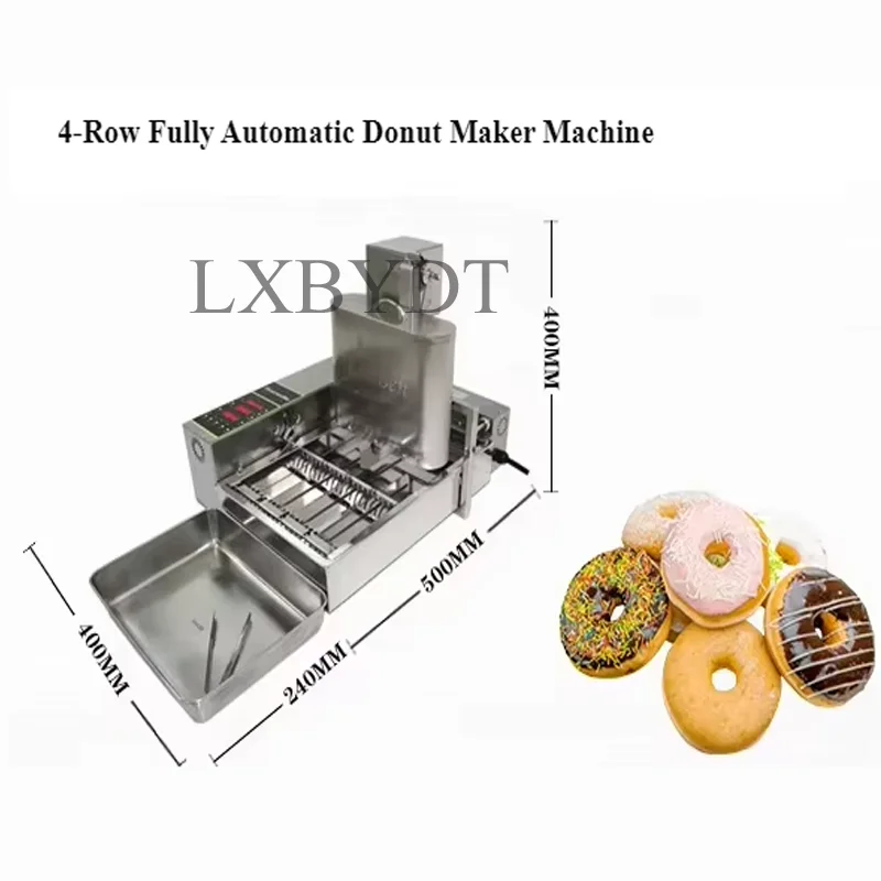 Automatic Electric Doughnut Maker Commercial 4 Rows Mini Machine With Fryer