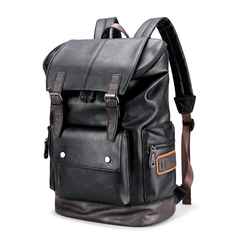 PU Laptop Bag College Style Men's Backpacks Retro Fashion Backpacks Simple Trendy Student School Bag School Backpacks