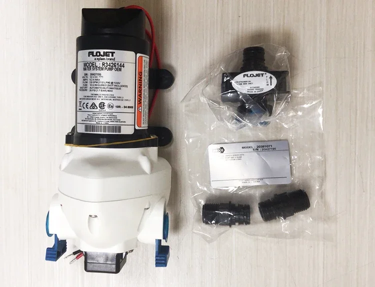 Flojet Electric Diaphragm Pump DC 12V Automatic Water System Pump 11L/min 25psi for RV Marine Household Water Supply System