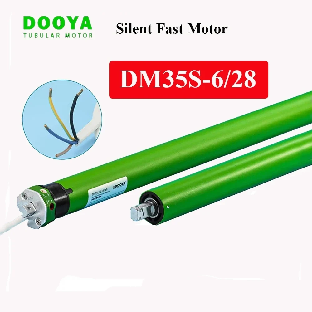 Dooya DM35S 6/28 Silent Fast Rolling Tubular Motor for Roller Shade Blind, 220/230V 50/60Hz, 4 Wires Motor, for 43/45/47/50mm Tu