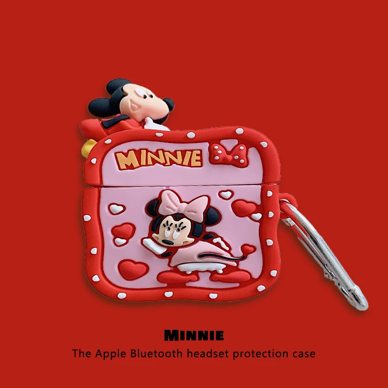 Case for Apple AirPods 1 2 3 Pro 2 Case 3D Disney Mickey Minnie Silicone Earphone Protective Cases Accessories Headphone Box