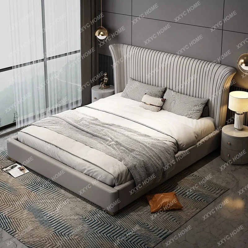 XX L  light luxury modern simple double bed master bedroom atmospheric wedding bed villa