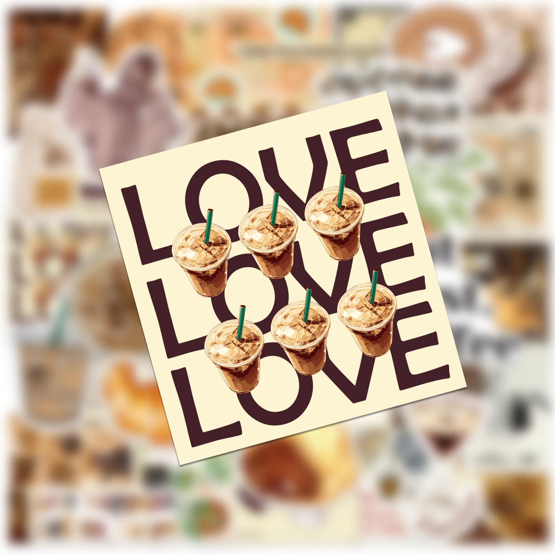 

50PSC Lstagram style Coffee Inspirational Phrase Doodle Decorative Laptop Cell Phone Case Suitcase Waterproof Stickers Kids Toy