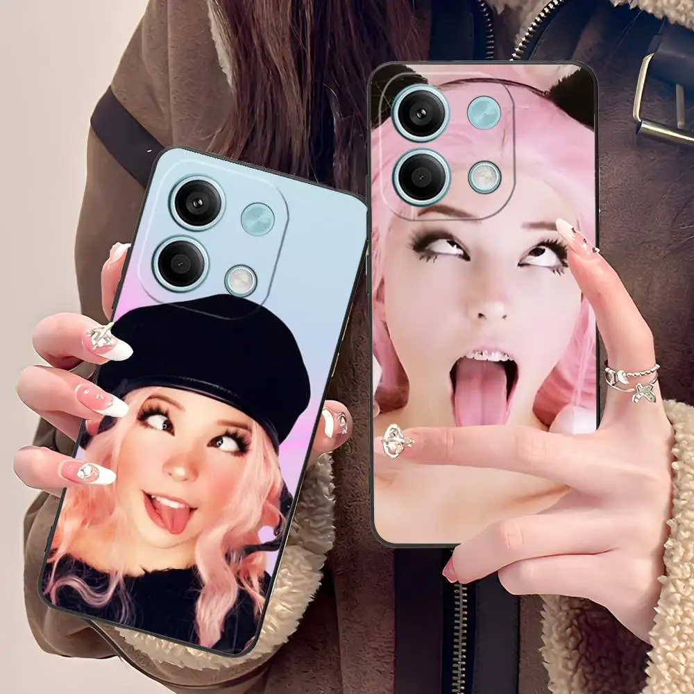 Belle Delphine Mobile Phone Case for POCO F6 F5 F4 F3 F2 Pro GT C40 Colour Printing Protective Cover Pretty Smartphone Luxury