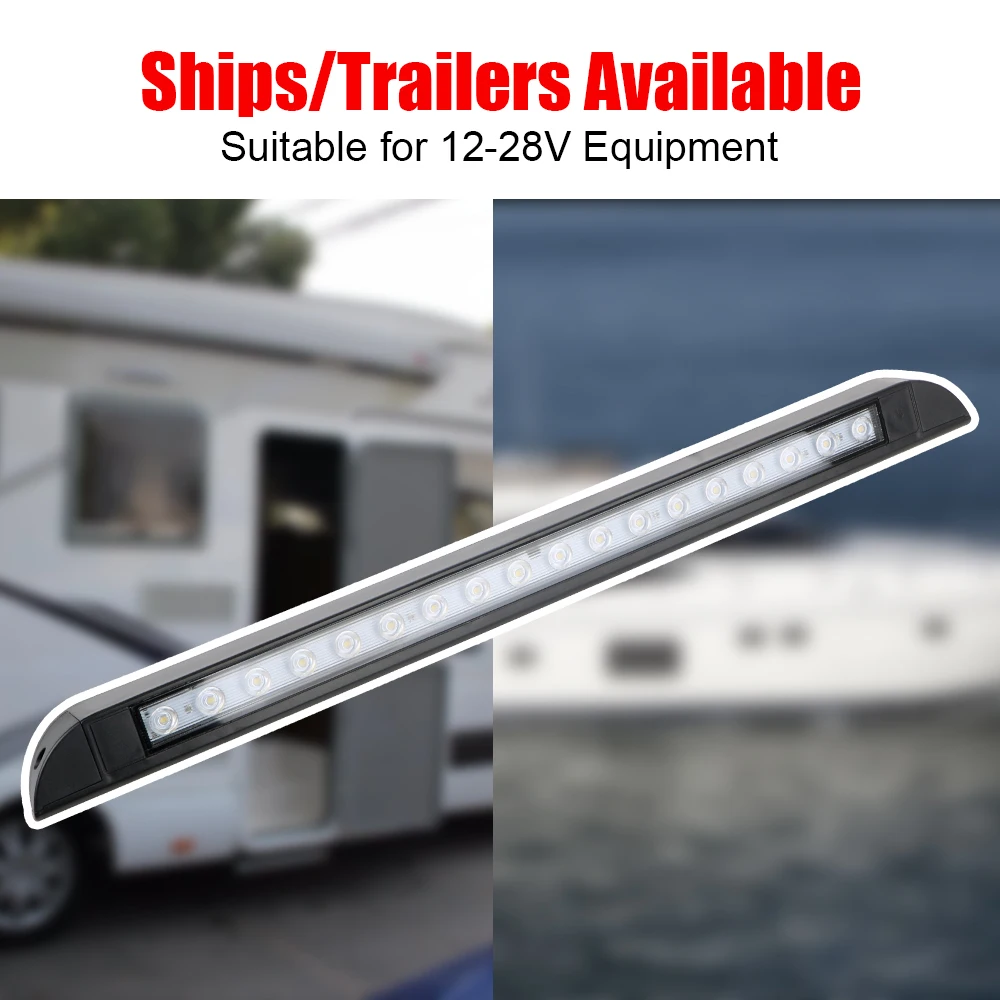 Trailer Exterior Lamp 12-28V 18 LED Awning Lamp 6000k for RV Caravan Interior Wall Lamps Outdoor Camping Light Equipment