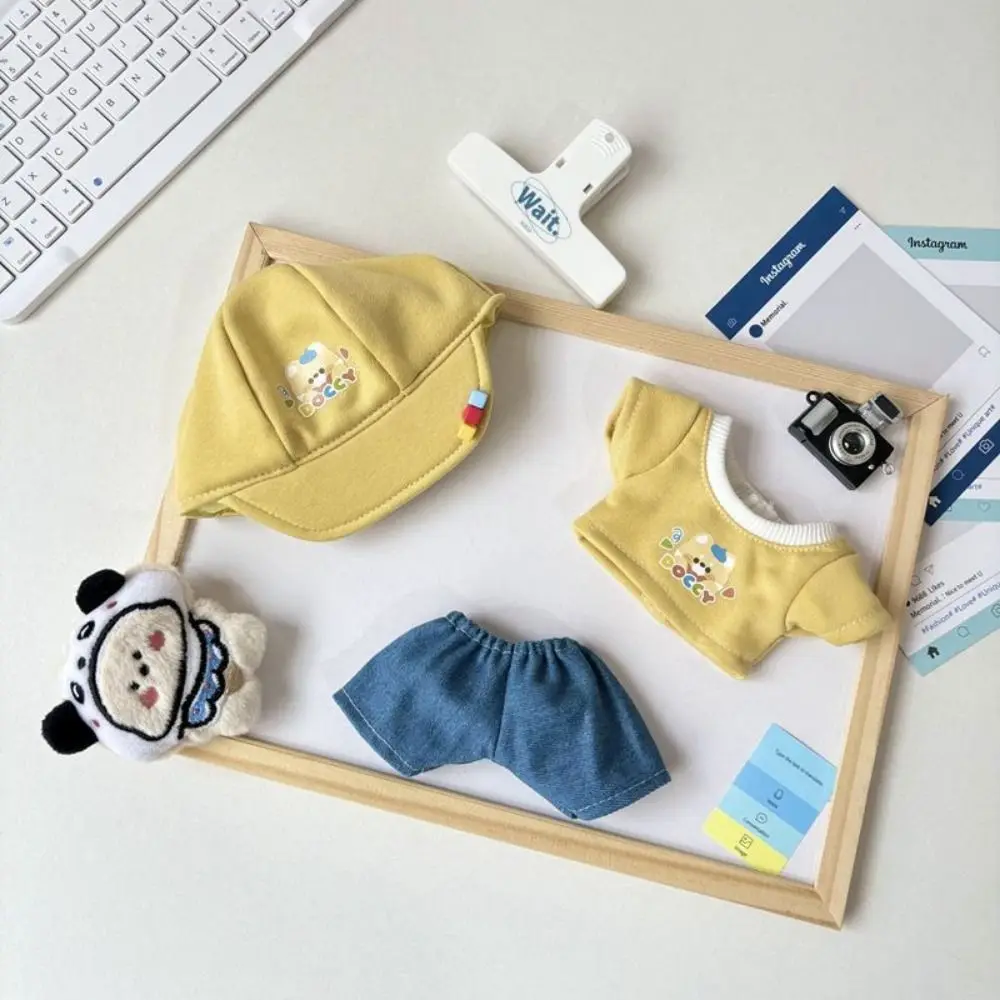 Hoodie 20cm algodão boneca roupas vestir-se coleção algodão boneca roupa vestido bonito mini 20cm boneca flor vestido crianças presente