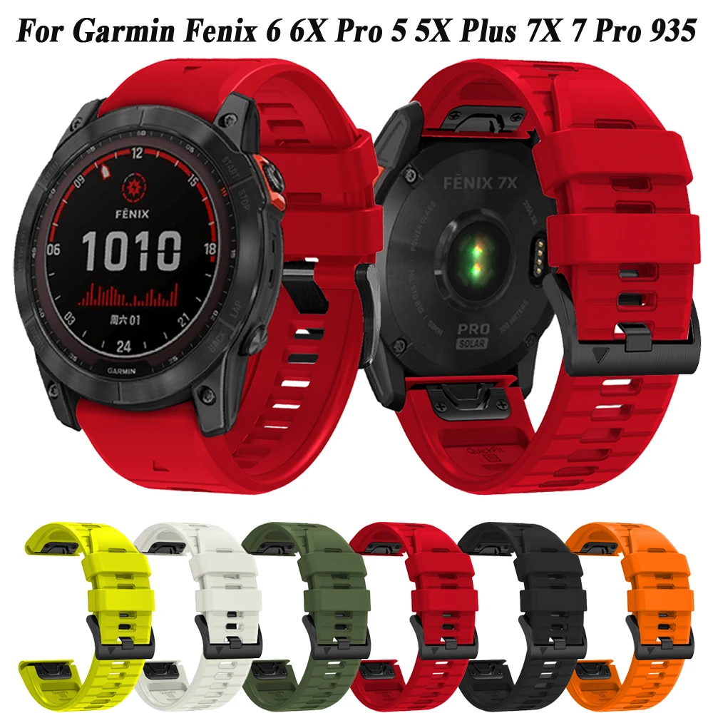 22mm 26mm Sport Silicone Watch Strap For Garmin Fenix 7 7X Pro 6 6X 5 5X Plus QuickFit Bands For Epix Pro Gen 2 47mm 51mm Correa