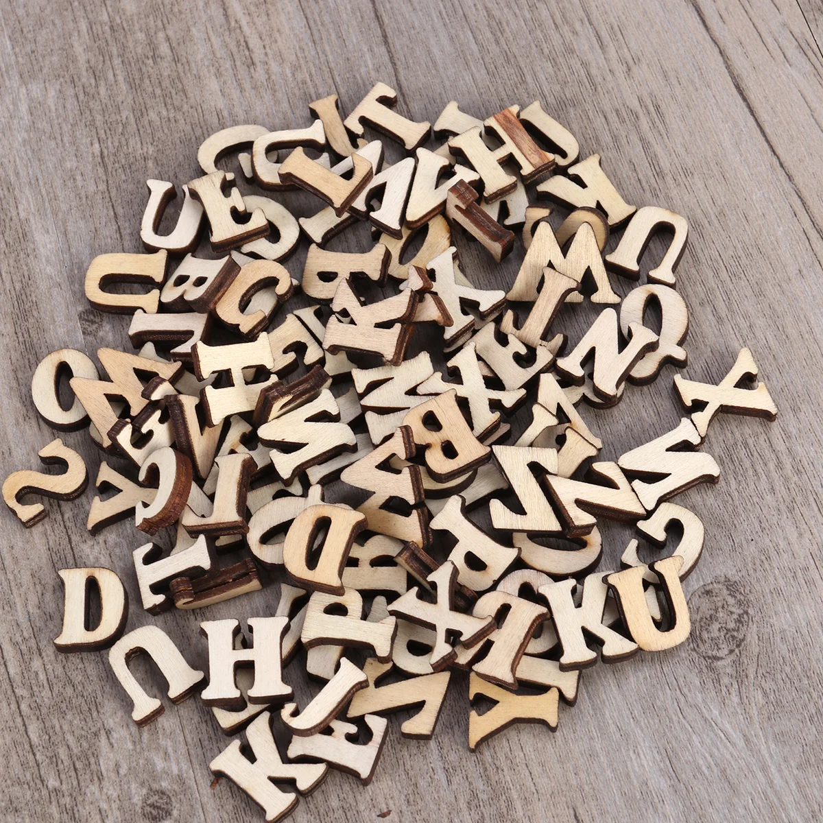 

100Pcs Unfinished Wooden Letters Alphabet Discs Smooth Sanded DIY Craft Supplies for Scrapbooking Patchwork Holiday Decor