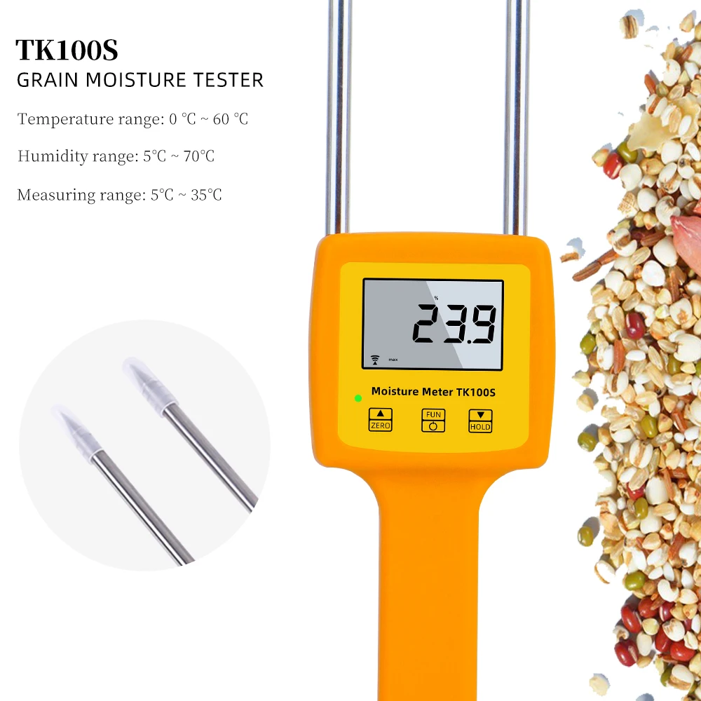 Digital Grain Moisture Meter LCD Bean Moisture Detector Hygrometer Measuring Corn Wheat Rice Peanut Sorghum Humidity Tester