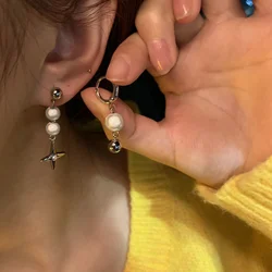 Pendientes irregulares con cuentas reflectantes para mujer, aretes originales de diseño avanzado, accesorios Sexy, dulce y fresco, nueva moda