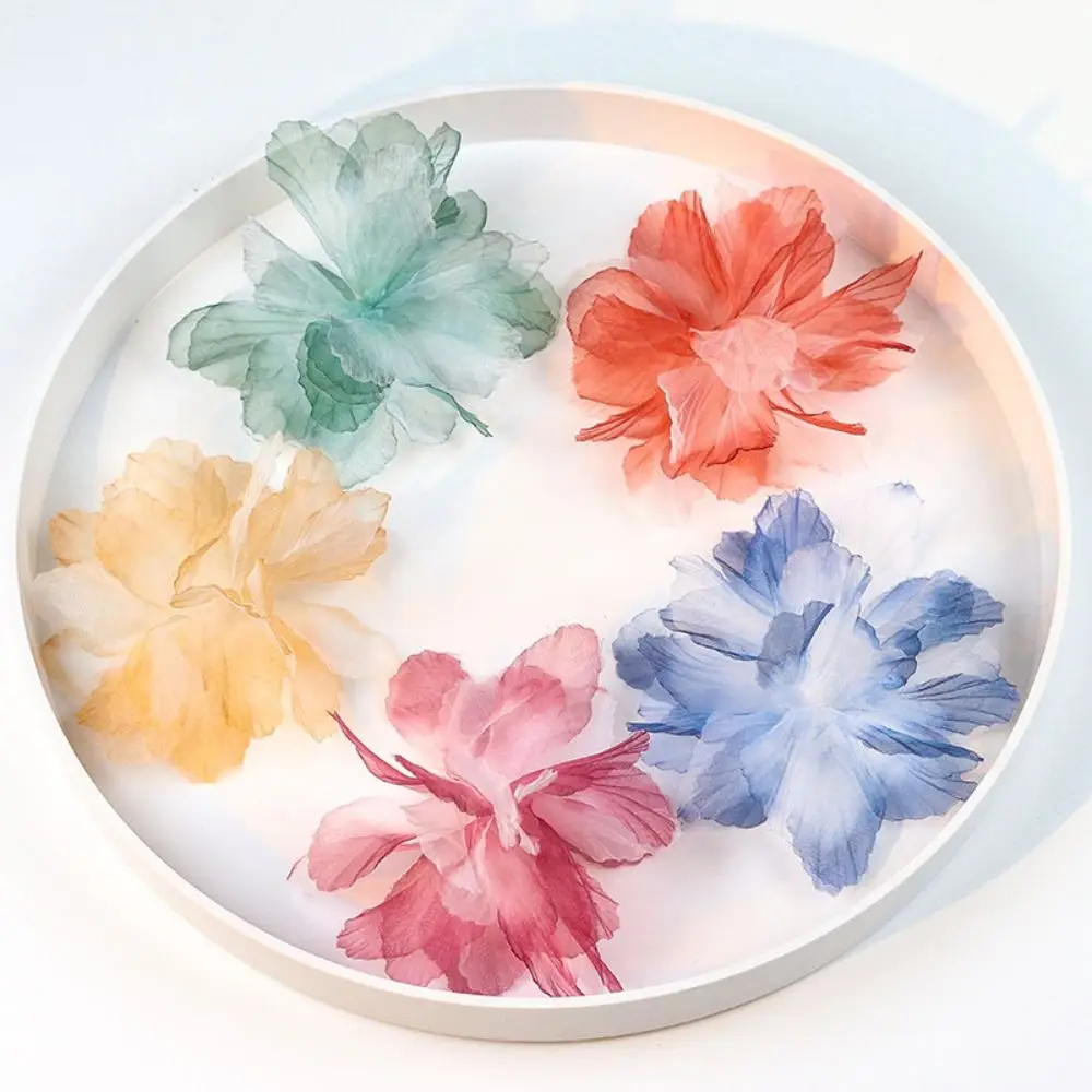 14 см 3D цветы из органзы градиент DIY кружевные нашивки аппликация аксессуары для свадебного платья шелковый цветок кружевная бейка швейные аксессуары