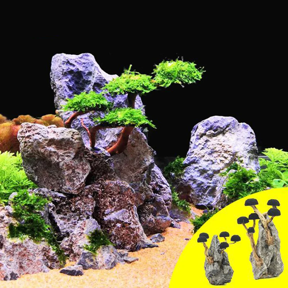 1PC 2-6 Heads Branch Qinglong Stone Decoration Fish Tank Simulation Landscape Stone Aquarium Ornaments Diy Fish Tank Decor