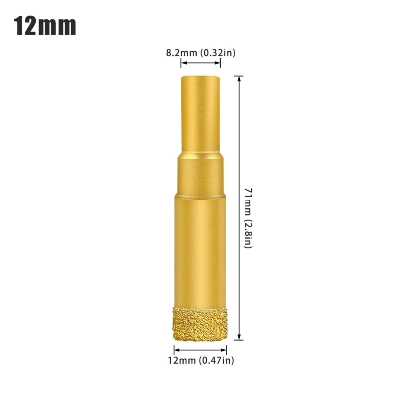 Brazing Hole Opener Diamonds Hole Drill Bit Set for Marble, Glass, Tile and Ceramic, 12Pieces with Storage Case