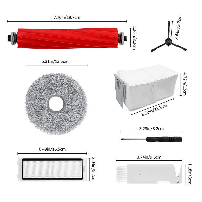 Spazzola principale, salviette, sacchetti per la polvere, filtri come mostrato in plastica per Roborock Q Revo, parti di ricambio Set di accessori per aspirapolvere Robot