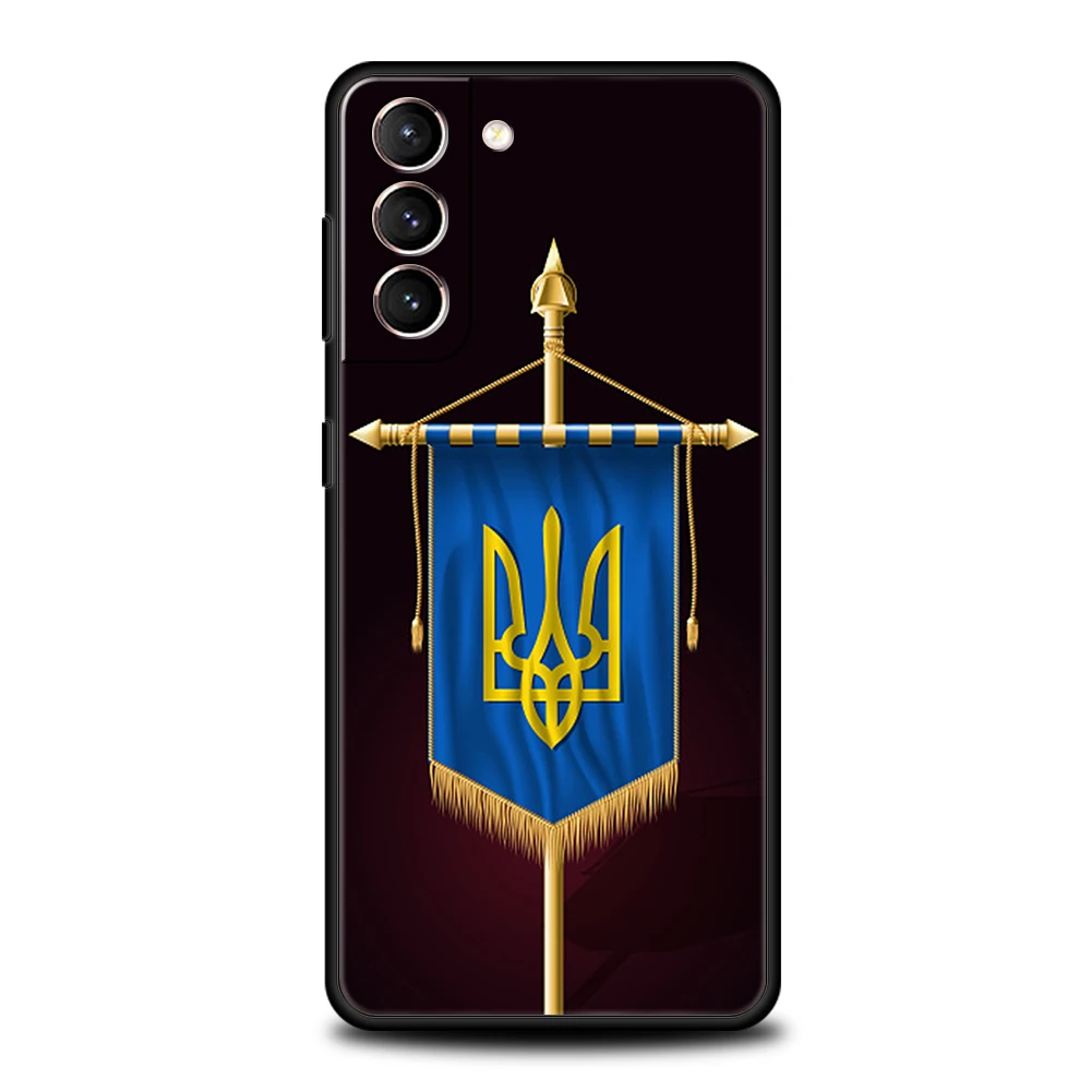 U-Ukraine Flag Case for Samsung Galaxy S24 S23 S22 S20 S21 FE Ultra S10 S10E S9 S8 Plus 5G Silicone Shockproof Phone Cover Capas