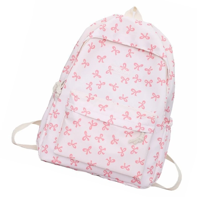 Large Capacity Backpack Student School Backpack Lovely Bows Backpack Fashion Causal Daypacks Travel Backpack for Daily