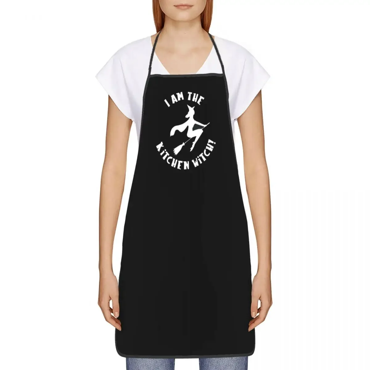 I Am The Kitchen Witch Funny Aprons Women Men Halloween Adult Unisex Chef Bib Tablier Cuisine Cooking Baking Gardening