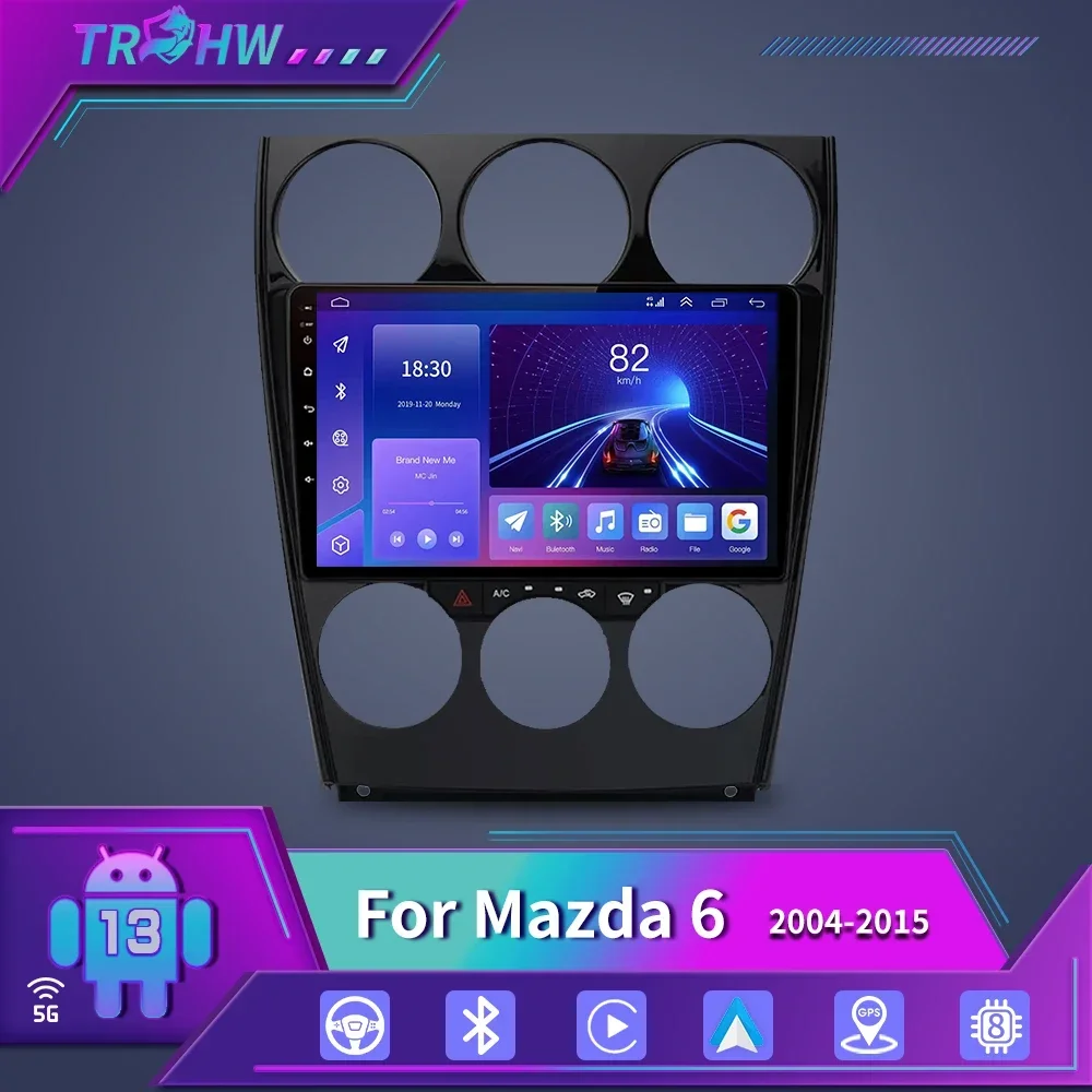 

Carplay Auto For Mazda 6 2002 2003 2004 2005 2006 2007 2008 Car Radio Multimedia Player GPS Stereo 360 Camera WIFI+4G