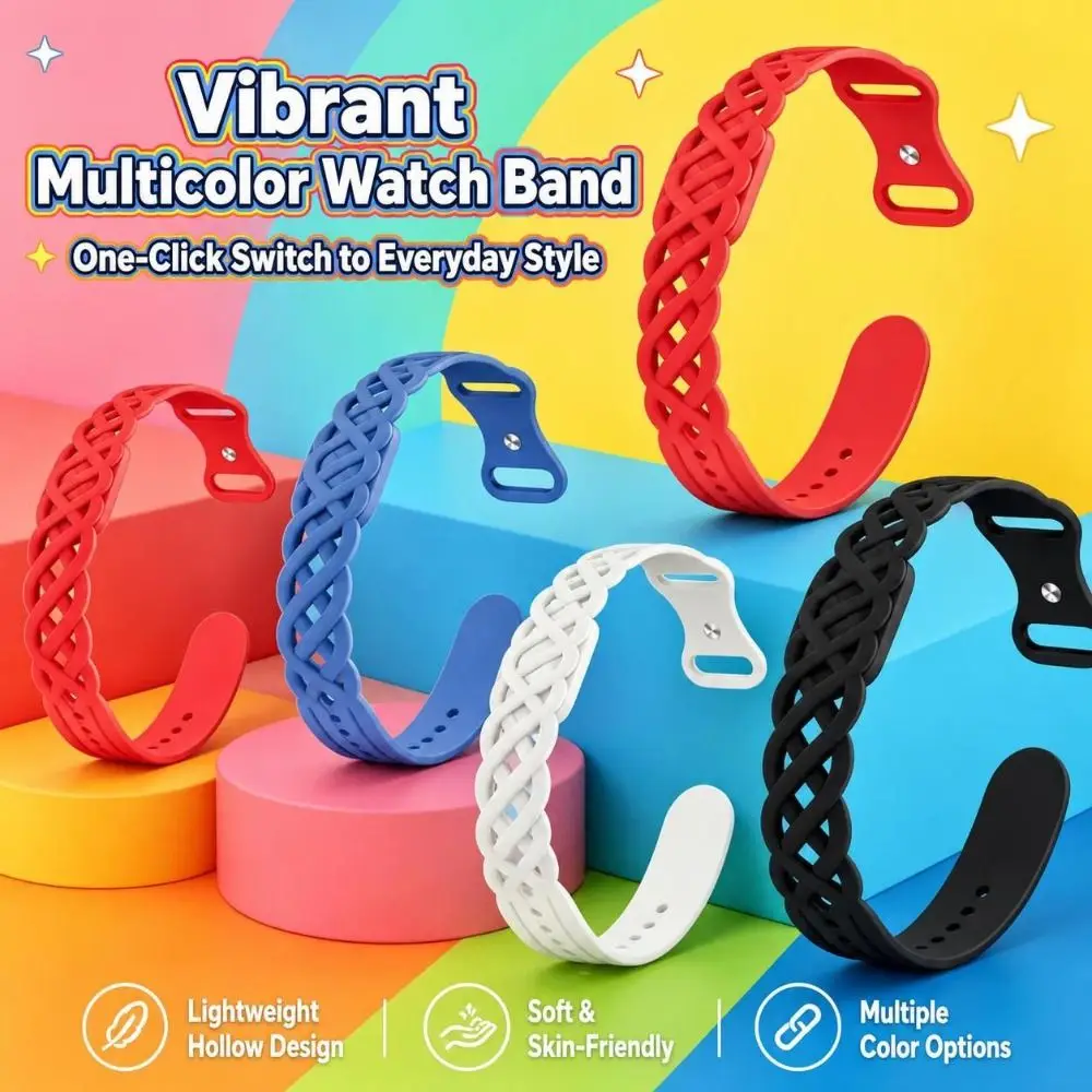 Silicone Replacement Watch Band Hollow Vine Pattern Breathable Cutout Smartwatch Strap Sport Style for Google Fitbit Air
