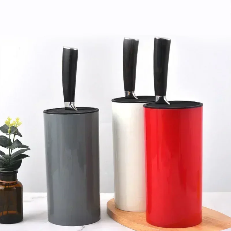 Kitchen Knife Holder Cutlery Block Rack Stand Plastic Shelf Inserted Storage Stand Chef Knife Scissor Cooking Utensils Organizer