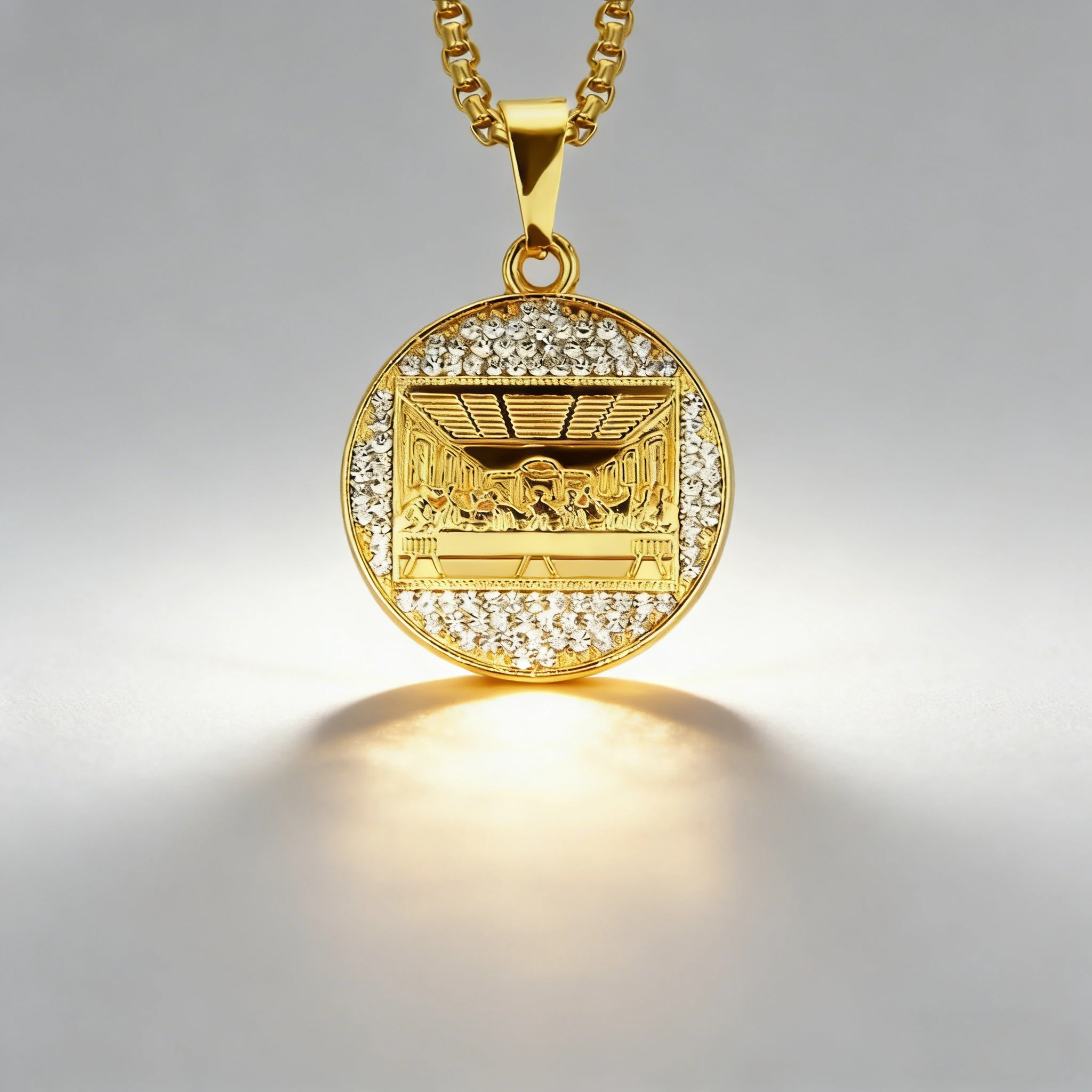 

Новый кулон из нержавеющей стали Last Supper, цепочка Роло цвета: золото, серебро, модный хип-хоп, мужские и женские очаровательные ожерелья с подвеской, ювелирные изделия