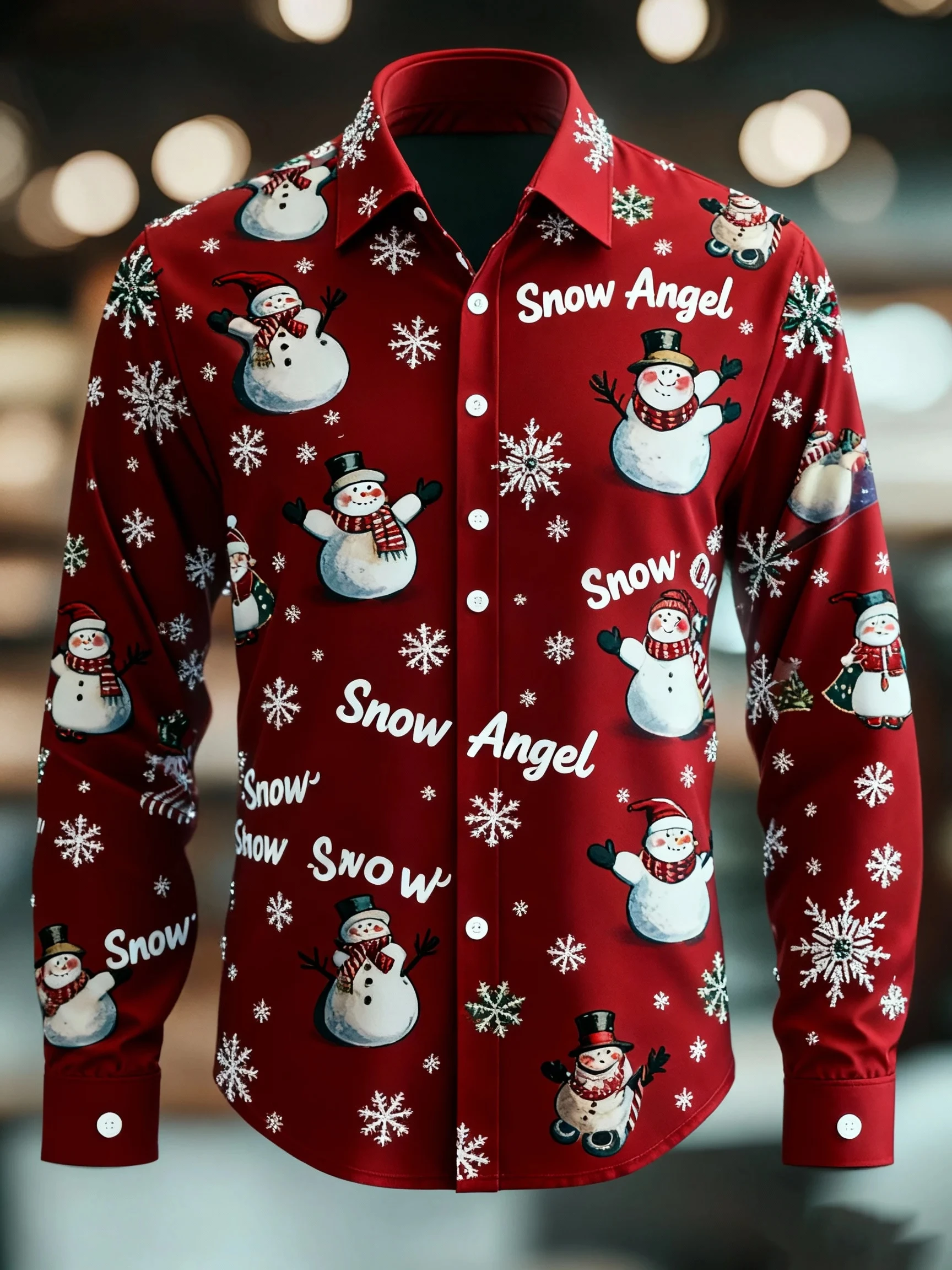 2025 عيد الميلاد موضوع الرجال ثلاثية الأبعاد ملابس منقوشة بكم طويل قمصان ملابس كاجوال عيد الميلاد مساء ملابس الحفلات الرجال الشارع الشهير الخريف #2