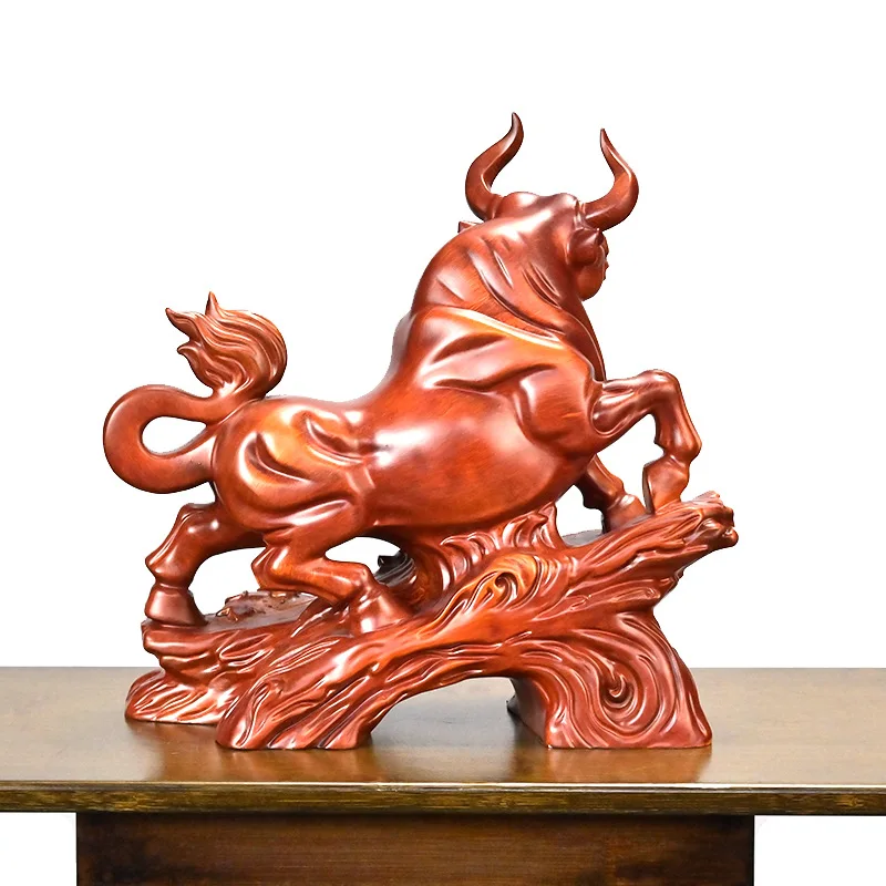 

Fuyun Hengtong Niu's momentum is like a rainbow resin imitation wood grain handicraft feng shui home furnishing manufacturer