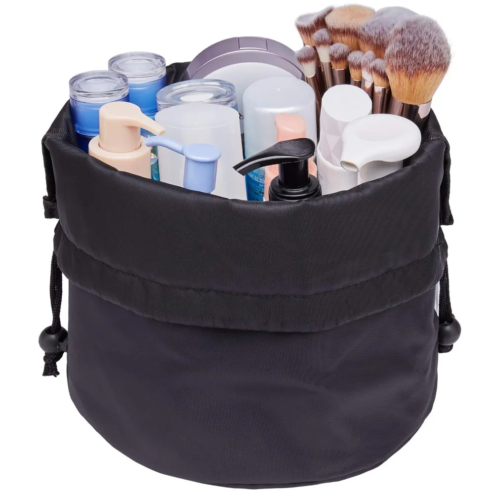 Barrel drawstring makeup bag travel makeup bag large toiletry organizer waterproof lady's