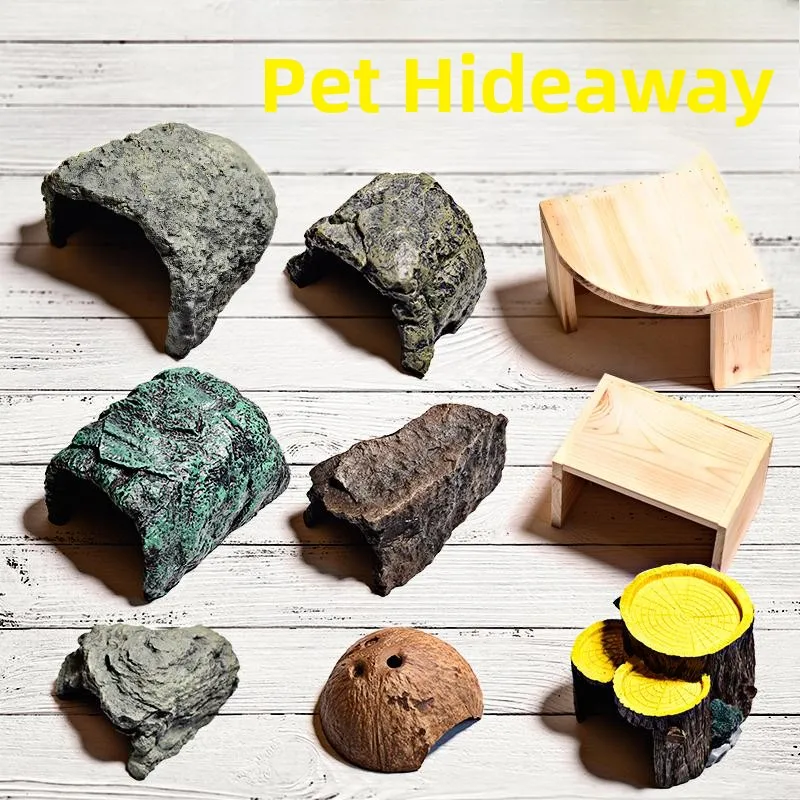 

Деревянный домик-пещера из соснового дерева Resin Lacape для рептилий: черепах, ящериц, скинков, львов и других мелких животных. Принадлежности для клеток.
