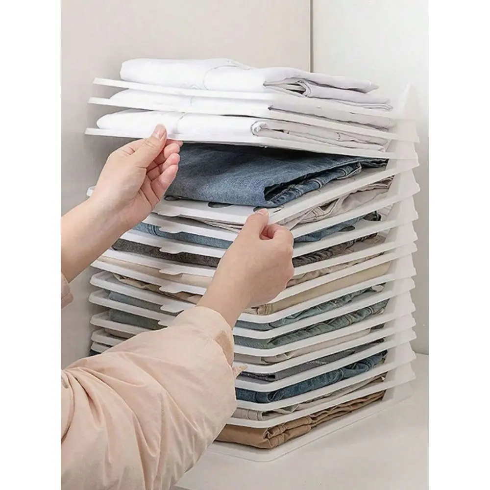 Clothes Folding Board, Plastic Wardrobe Storage Box, Organizer Rack, Suitable For Wardrobe Organization, Wardrobe Storage, Home view 2