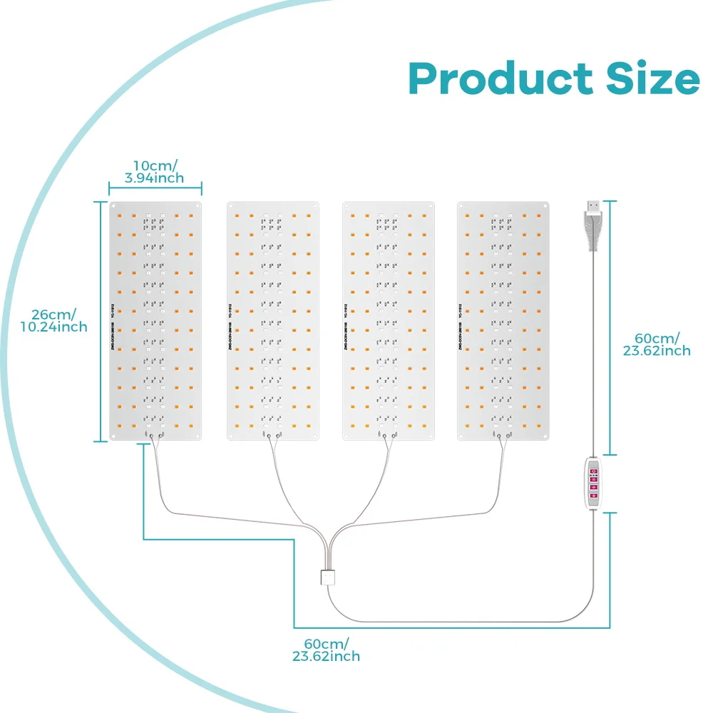 USB LED Pianta Coltiva La Luce Spettro Completo 5V Quantum Board Temporizzazione Auto On/Off Dimmerabile UV/IR Cactus Idroponico Vegs Coltiva La Lampada