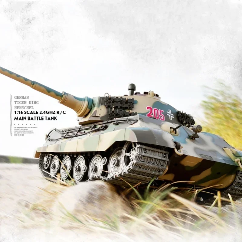 Henglong Remote-controlled Tank Metal Toy Car, Professional Rechargeable Tracked Off-road Military 3888 Tiger King Henscher