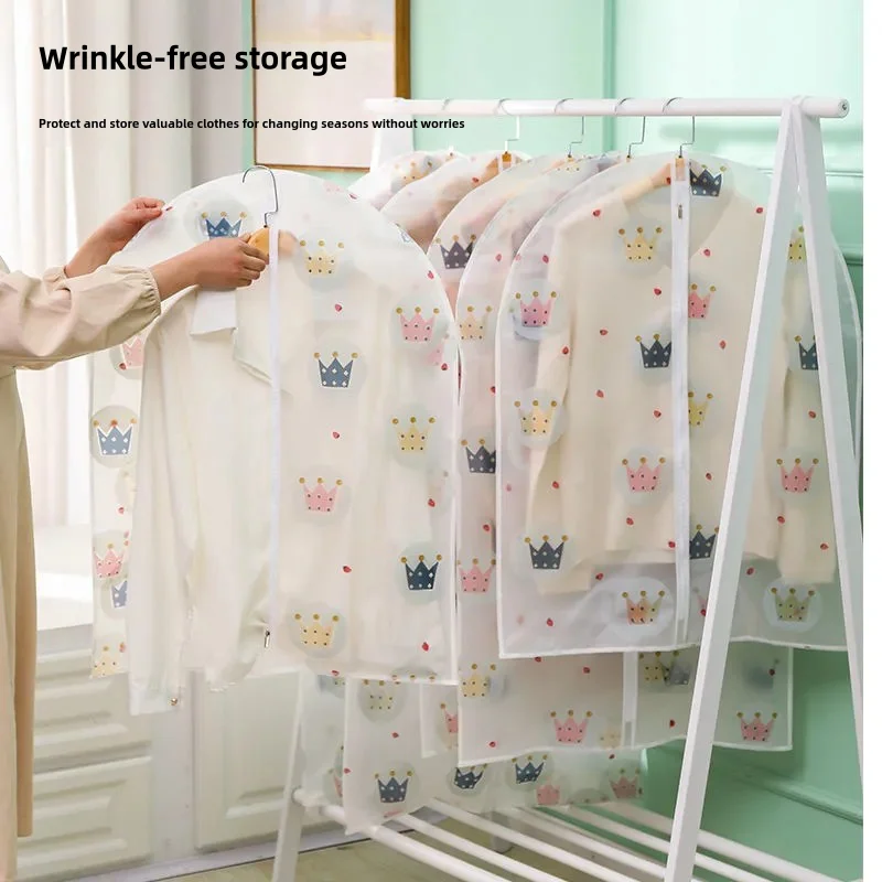 3/5/10PCS Clothes Hanging Dust Cover Wedding Dress Cover Suit Coat Storage Bag Transparent Fully Enclosed Zipper Clothes Cover