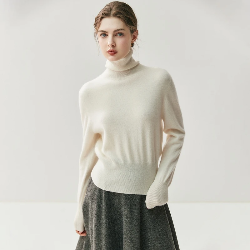 

2025 Choice Women's High Neck Sweaters Cashmere Pullovers Casual Knit Tops Autumn Winter Jacket Warm Pure Cashmere Jumpers