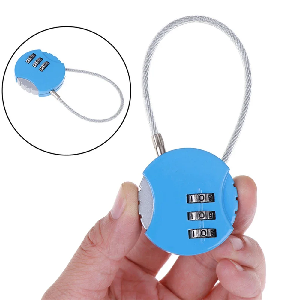 Round Wire Rope Password Lock Cookie Shape Padlock for Schoolbag Luggage Case Case Mini Code Lock Free Shippiong