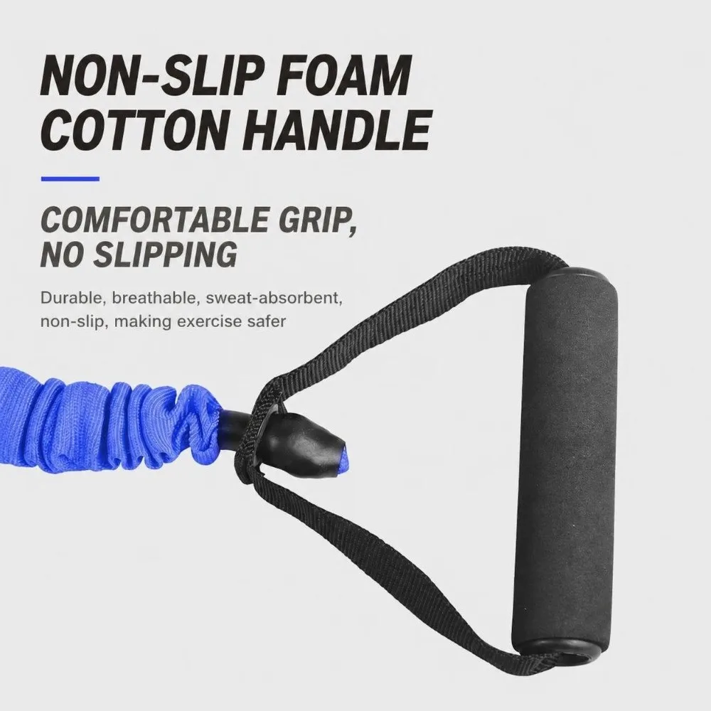 Handheld Door-Anchor Resistance Band 30 Lbs 20 Lbs 10 Lbs Elastic Resistance Exercise Band Sturdy Durable Fitness Stretch Cord