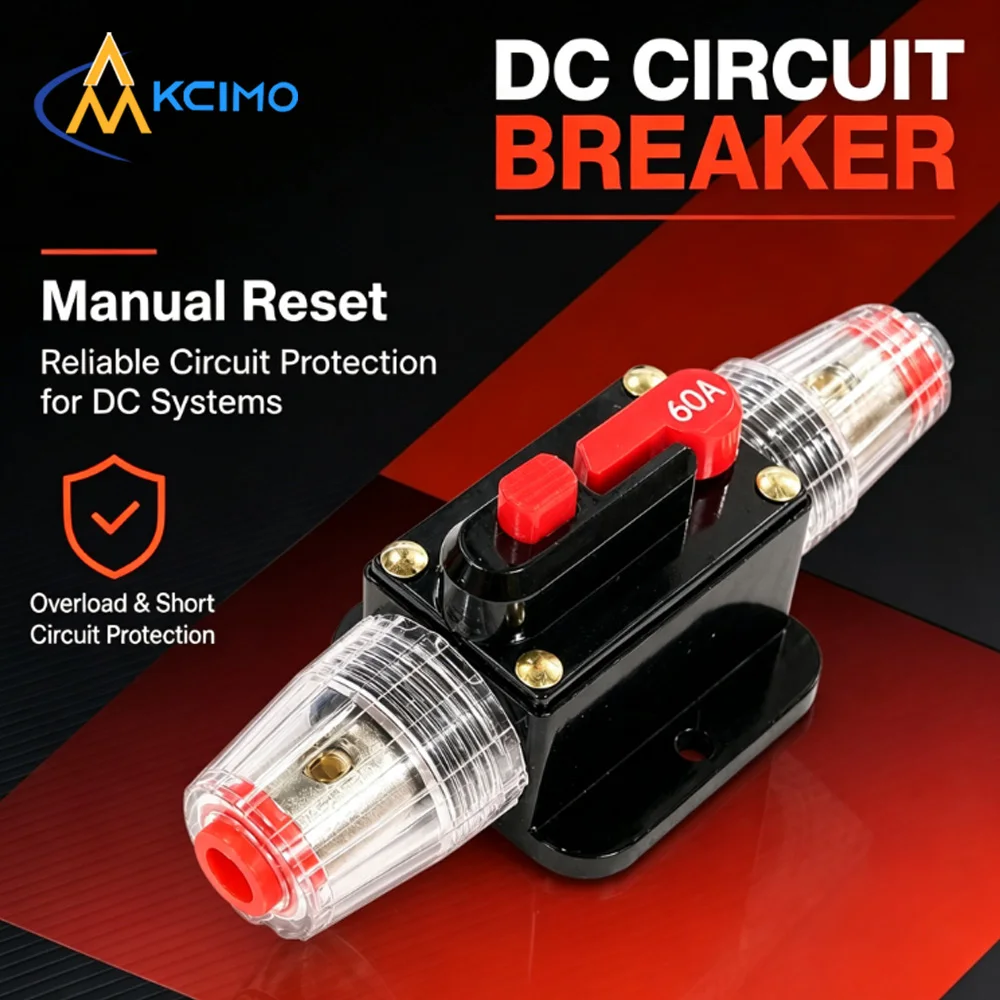 12V-24V DC Manuell Rückstellbarer Schutzschalter mit Überlastschutz 20A-150A für Auto-Audio, Wohnmobil, Boot, Marine- und Solarstromsysteme