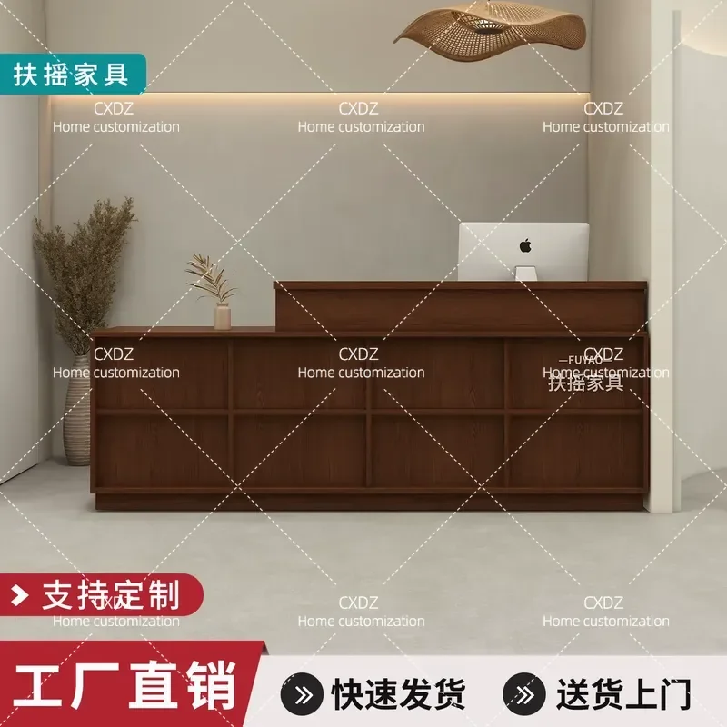 Simple Modern Small Checkout Counter Front Desk for Clothing Store Shop Custom Bar Table Reception Desk Retail Business