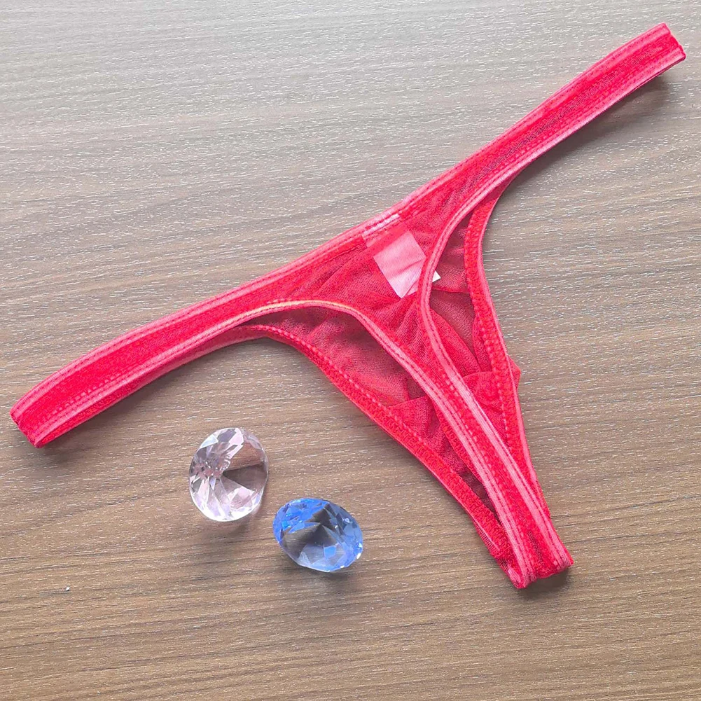 Underwear Men Seamless Thong Thin Section Translucent U-Convex Exposed Buttocks Breathable Underpants Low Waist Solid Male