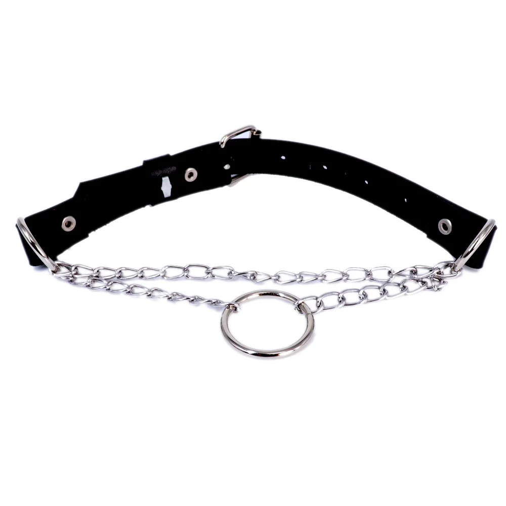 Women Bdsm Collar Neck Leather Belt Harness Sexy Bondage Collar Choker Erotic Goth Pole Dance Club Accessories