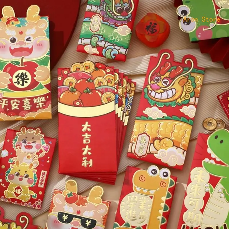Buste rosse eleganti Pacchetto denaro 2024 Buste rosse per Capodanno cinese per eventi festivi HongBao H3CF