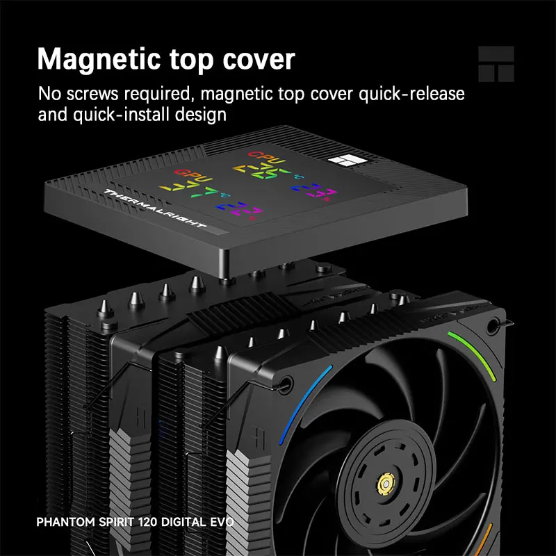 Thermalright Phantom Spirit 120 DIGITAL 7*6mm AGHP GEN5.0 차세대 반중력 히트 파이프 지원 LGA1851/1700 AMD AM5