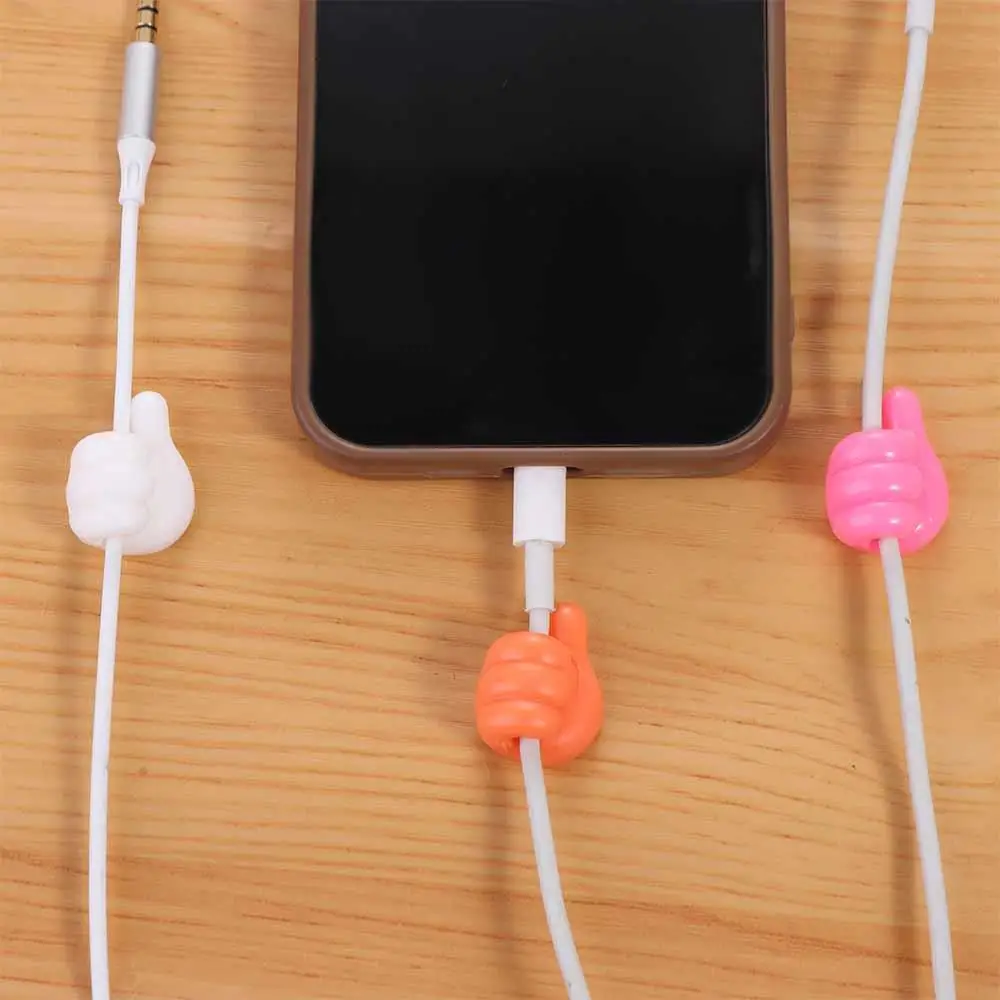 Self-Adhesive Thumb Cable Organizer Multi-Function No Punching Thumb Cable Clips Silicone Lovely Silicone Thumb Wall Hooks